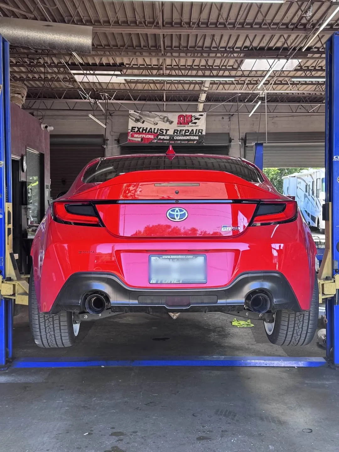 LXL Performance Tuned GR86 on lift in Plano, TX